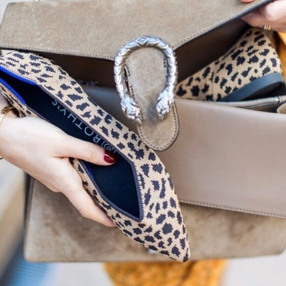 Rothy's The Point Ballet Flat Shoes in Cheetah Leopard Print Women's Size 7 - Picture 10 of 15